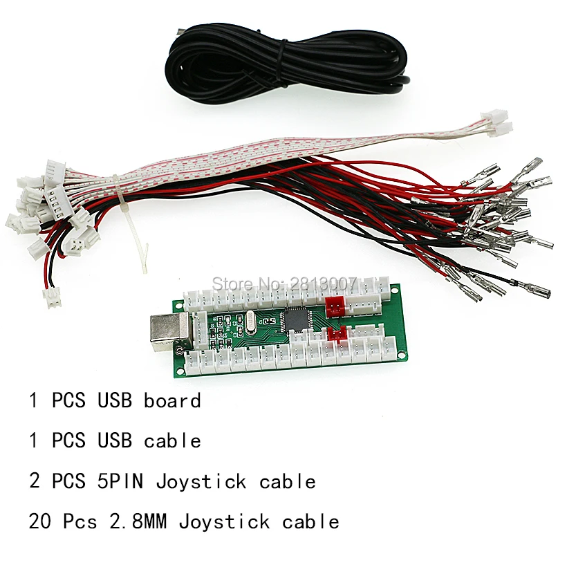 2 игрока аркадная Нулевая задержка USB энкодер ПК PS3 Raspberry Pi Android аркадный джойстик USB плата 5 в светодиодный кнопочный контроллер - Цвет: Set 4