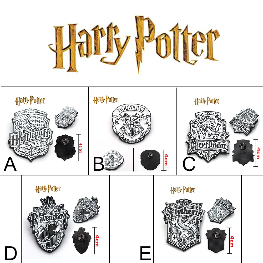 

OHCOMICS 5pcs/set Harri Potter Harry Gryffindor/Hogwarts Slytherin School Metal Badge Pin Brooch Chestpin Costume Accessory Gift