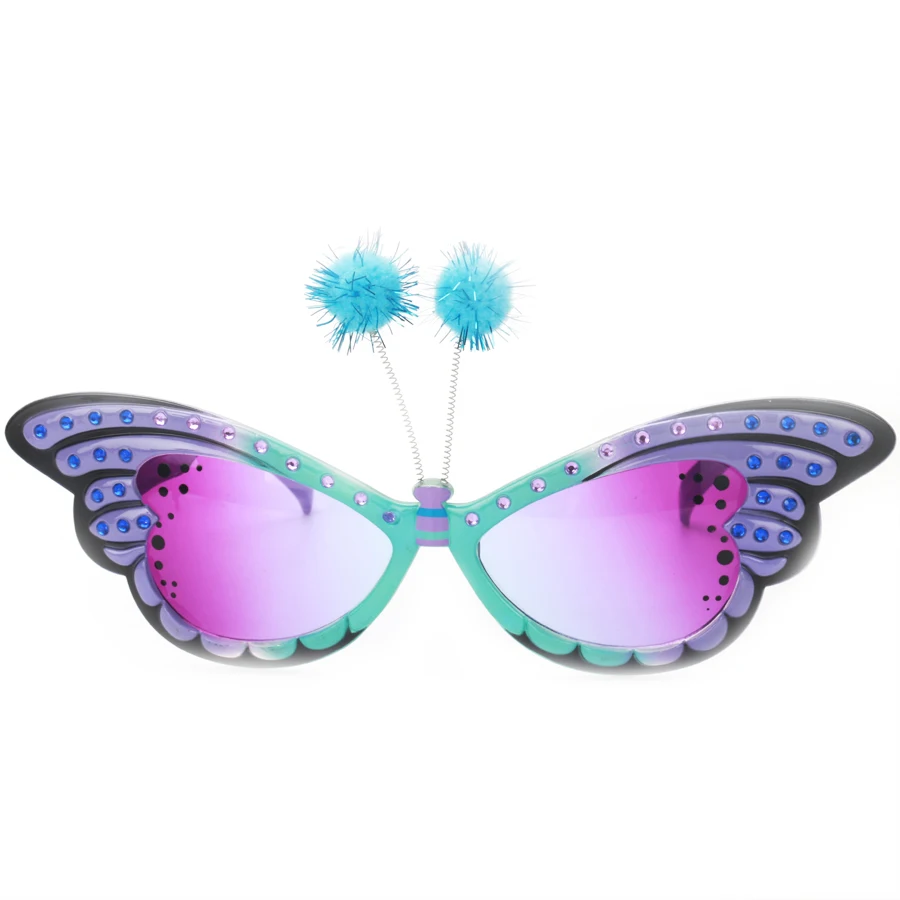Забавные украшения в виде бабочек, костюм, солнцезащитные очки, новинка, очки, подарок на день рождения, праздничные вечерние украшения, аксессуары