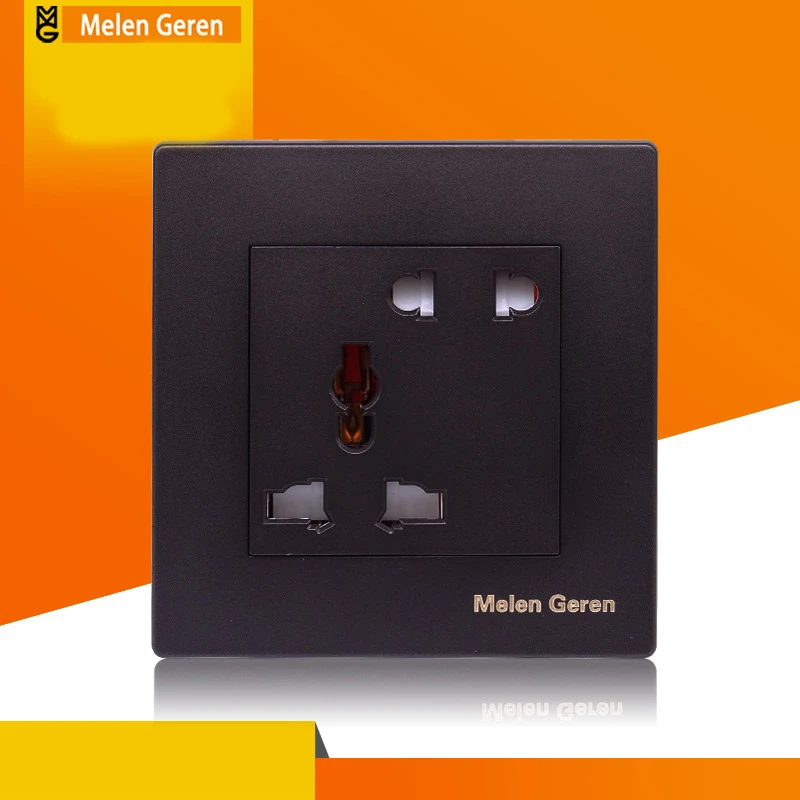 

Universial Wall Electrical Socket Multifunction 5 Hole Electric AC Power Outlet Panel Plate Wall Charger Dock Socket 220V 10A