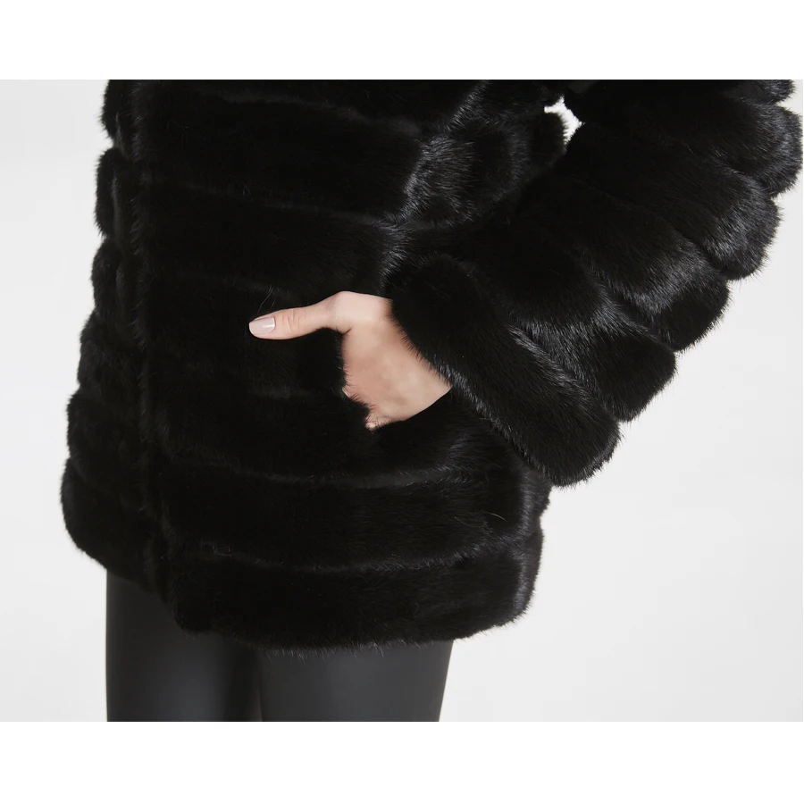 real mink fur coat without hood ,slim and warm,full sleeve new style.