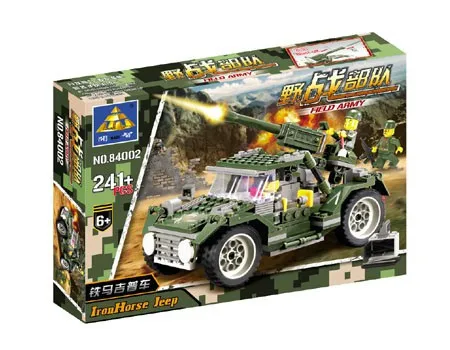 mega bloks compatible Kazi Army series 84002 Armor Jeep 241pcs Building Block Boys Bricks Toy Children Gift | Игрушки и хобби