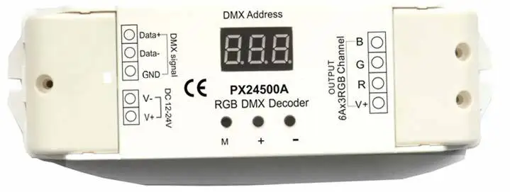 PX24500A 3CH DMX-PWM декодер DC12-24V вход 6A * выход | Лампы и освещение