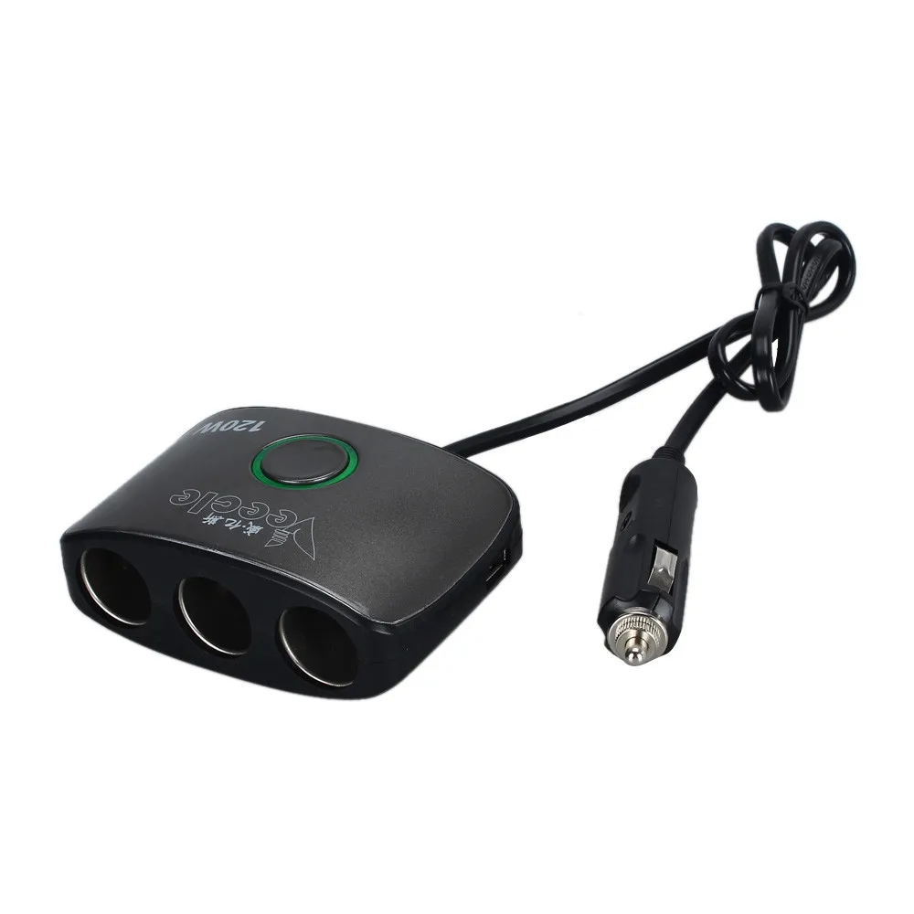 2 USB Cigarettes 3 Way Car Lighter Socket Splitter Charger Power Adapter Stable current output, can protect the equipment safely