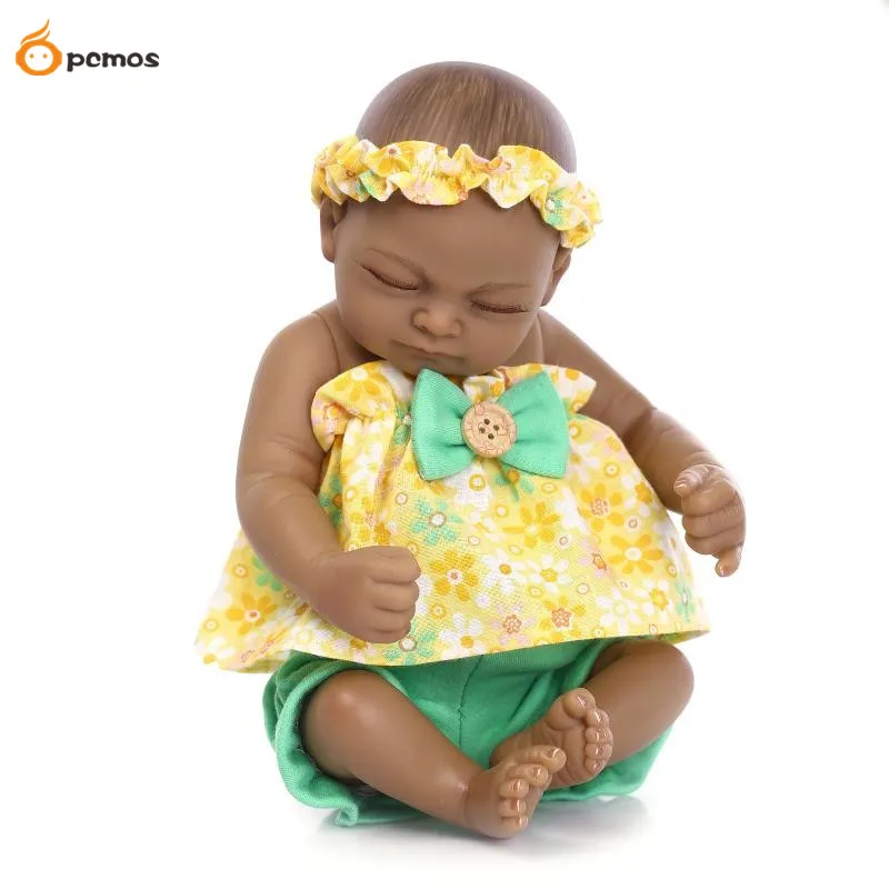 

[PCMOS] 2017 New 11" Lifelike Reborn Sleeping Flora Dress Girl Dolls Silicone Vinyl Handmade Baby Collection 16042003