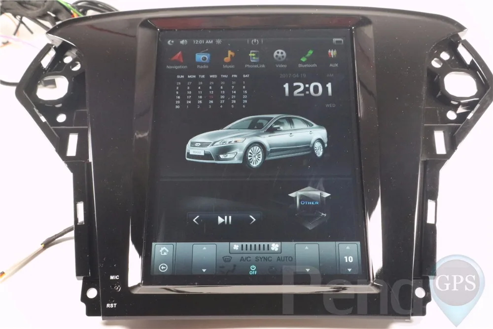 Cheap Tesla Style 10.4 Inch IPS Android Car Radio DVD Player GPS Navigation for Ford Mondeo/Fusion 2007-2012 Supports Seat Heating 3