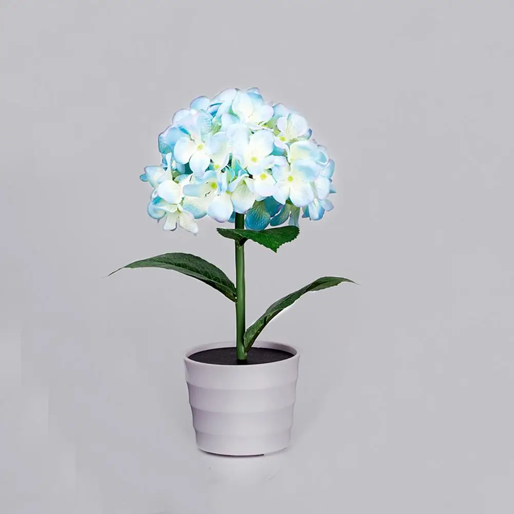 AKDSteel LED Solar Powered hydrangea pots Flower LED Light Night Lamp