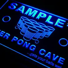 Qr-tm для персонализированного названия пивной понг пещера бар для пивных неоновый свет знак