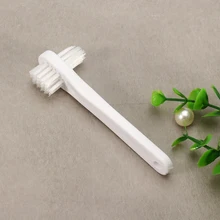 1 шт. Т-образные зубные протезы, выделенные зубные щетки с двумя головками, ложные зубные щетки, средство для очистки десен для мужчин и женщин, голубой, белый цвет