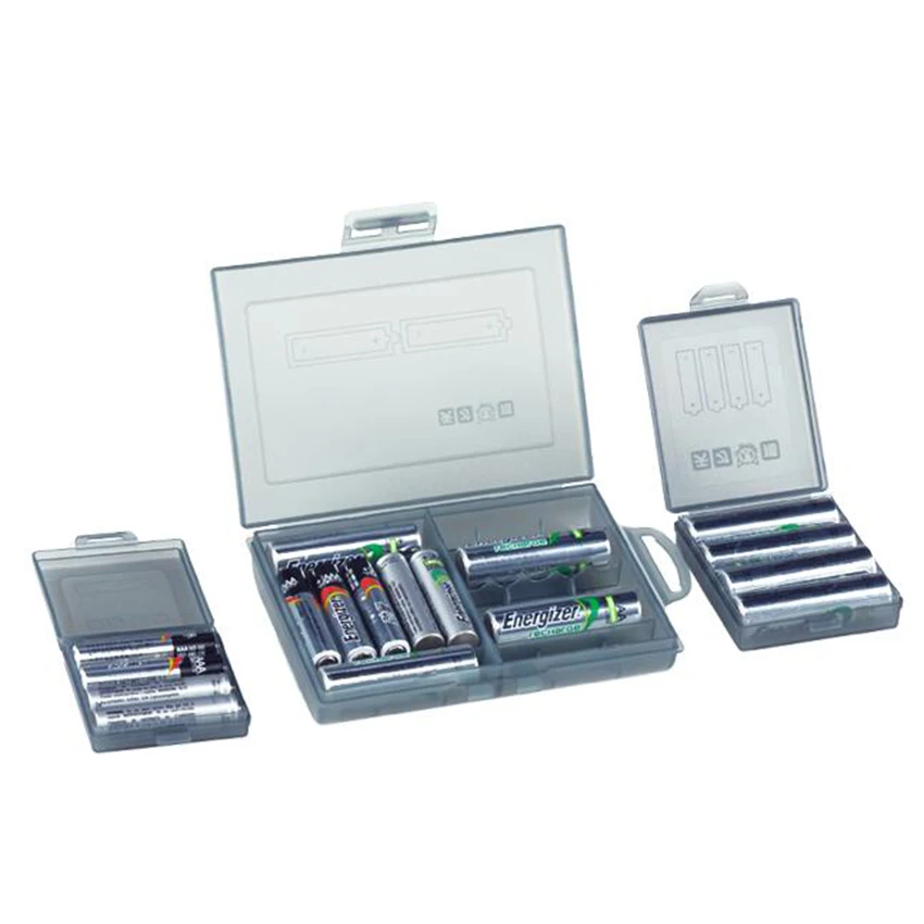 Transparent Hot Portable Hard Plastic Battery Case Holder Battery Storage Boxes for Batteries S/M/L 5