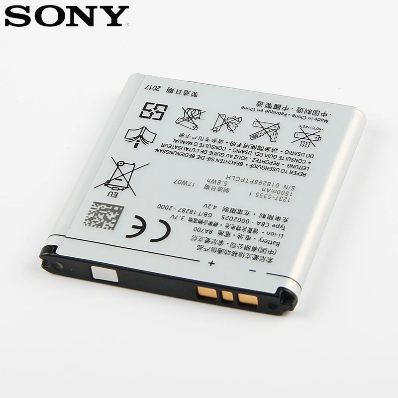 Сменный аккумулятор sony для sony ST18i MT15i MT16i MK16i MT11i ST21i ST23i BA700 настоящий аккумулятор для телефона 1500 мАч