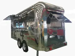 Новый дизайн 304 из нержавеющей стали уличный мобильный фургон для Еды Тележка для хот-догов еда грузовик с прицепом