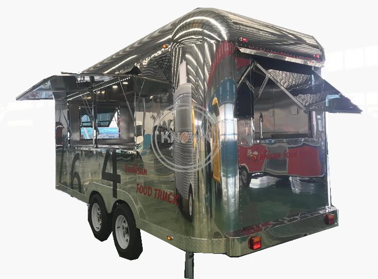

New design 304 stainless steel outdoor mobile food cart for hotdog food truck trailer