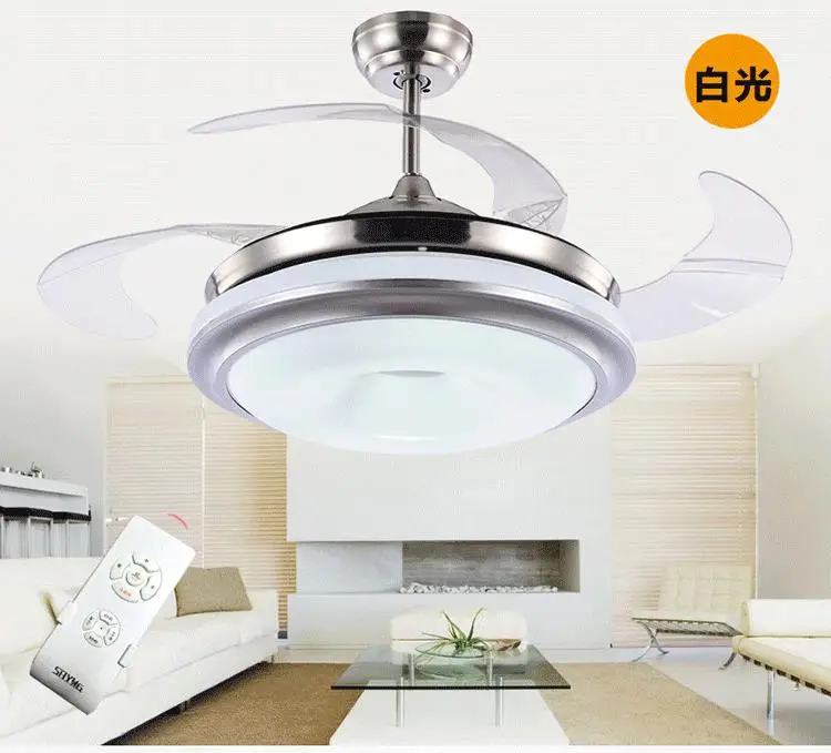 Потолочный вентилятор, светодиодный, невидимый вентилятор, лампа с телескопической, современный, минималистичный, для спальни, гостиной, столовой, светильник с пультом дистанционного управления FS8