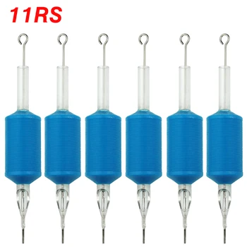 

OPHIR 6PCS/Lot 11RS Blue Disposable Tattoo Tube Tips with Nozzle Needles Grip _TA111(11RS)-6x