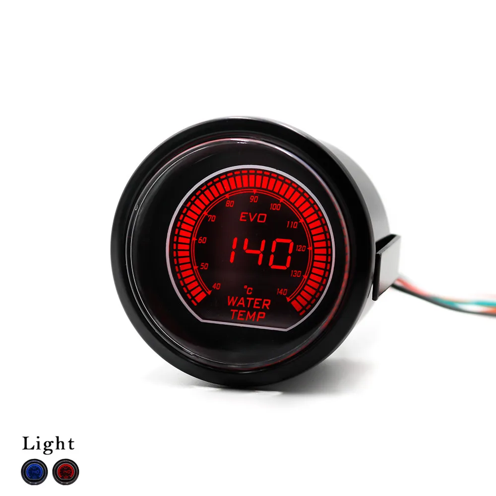 CNSPEED 52mm 40 140C Water temp gauge meter car Red/Blue light With Sensor Digital Display auto