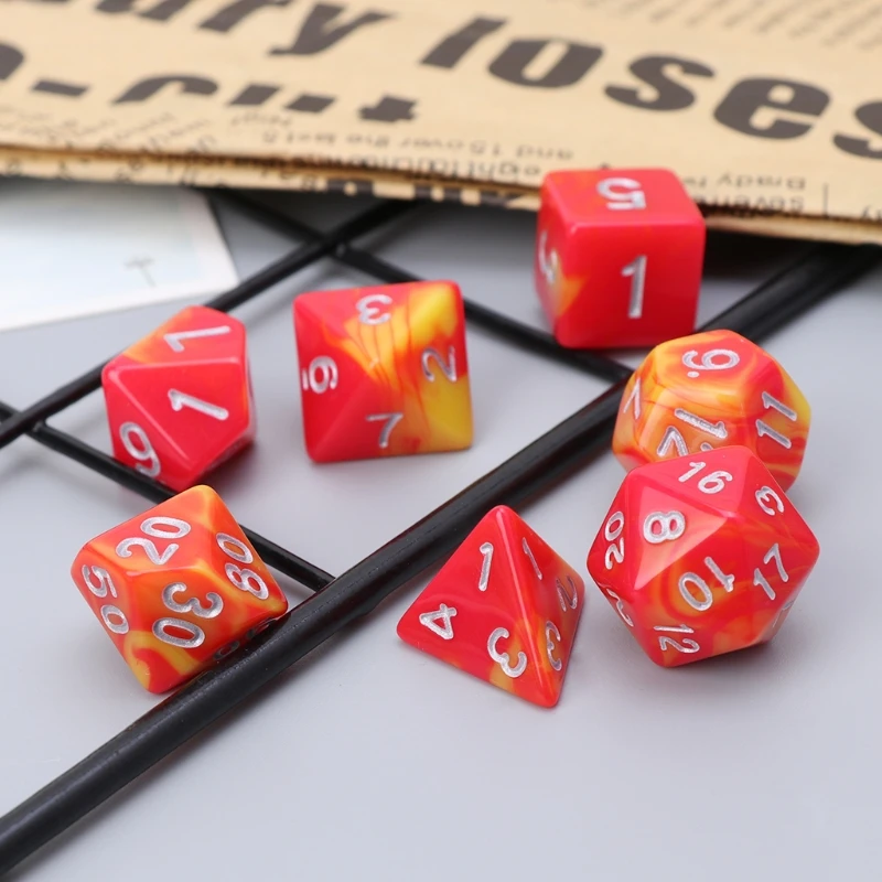 7 игральный двусторонний D4 D6 D8 D10 D12 D20 для игры Magic the Gathering D & RPG Poly|Кубики| |