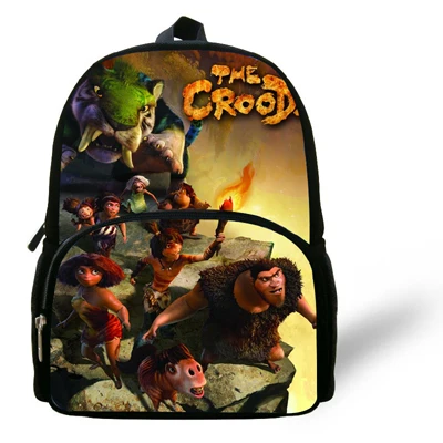 12-дюймовый Mochila школьники Сумки Обувь для мальчиков croods рюкзак детский сад мультфильм croods Школьные ранцы детей Обувь для девочек Bolsa Infantil - Цвет: Многоцветный