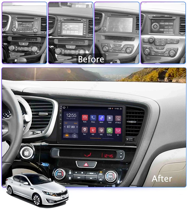 Top 2G RAM 32G ROM 9 Inch Android 8.1 Car Video player for Kia K5 2011-2015 Auto radio GPS navigation 3