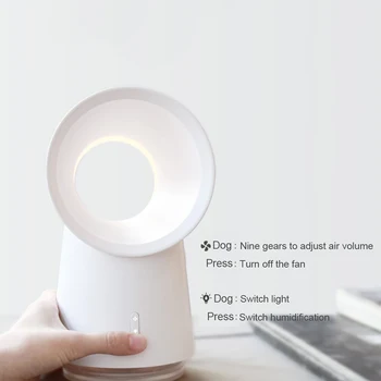 

NEW Youpin HL Desktop leafless fan with Humidifying spray night light protable USB fan 9 gears wind speeds adjustable