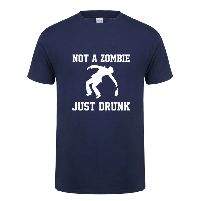 Летние мужские футболки Not A Zombie Just Drunk хлопковая футболка с коротким рукавом и