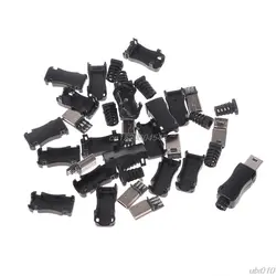 10 комплектов DIY Mini USB 2,0 5PIN Электророзетка с Пластик крышка с вилкой S08 Прямая поставка