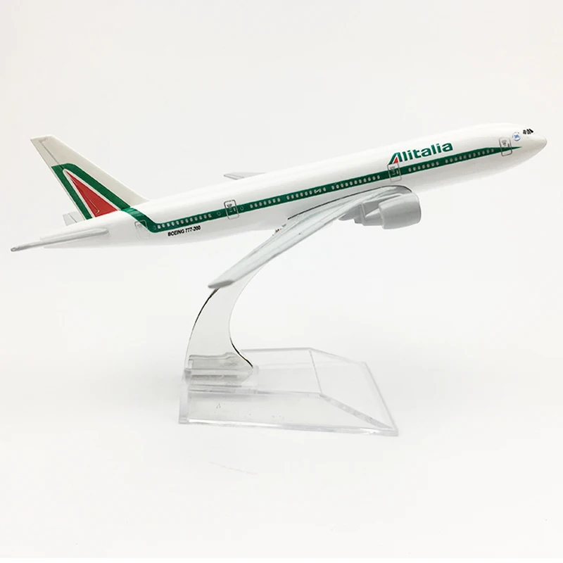 Бесплатная доставка Alitalia модель самолета Боинг 777 самолета 16 см металлический сплав литья под давлением 1:400 модель самолета игрушка для