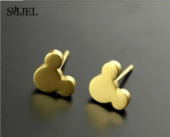 

SMJEL 2017 New Minimalist Jewelry Cute Cartoon Mouse Stud Earrings for Women Gift boucle d'oreille femme 2017 10pcs-S099