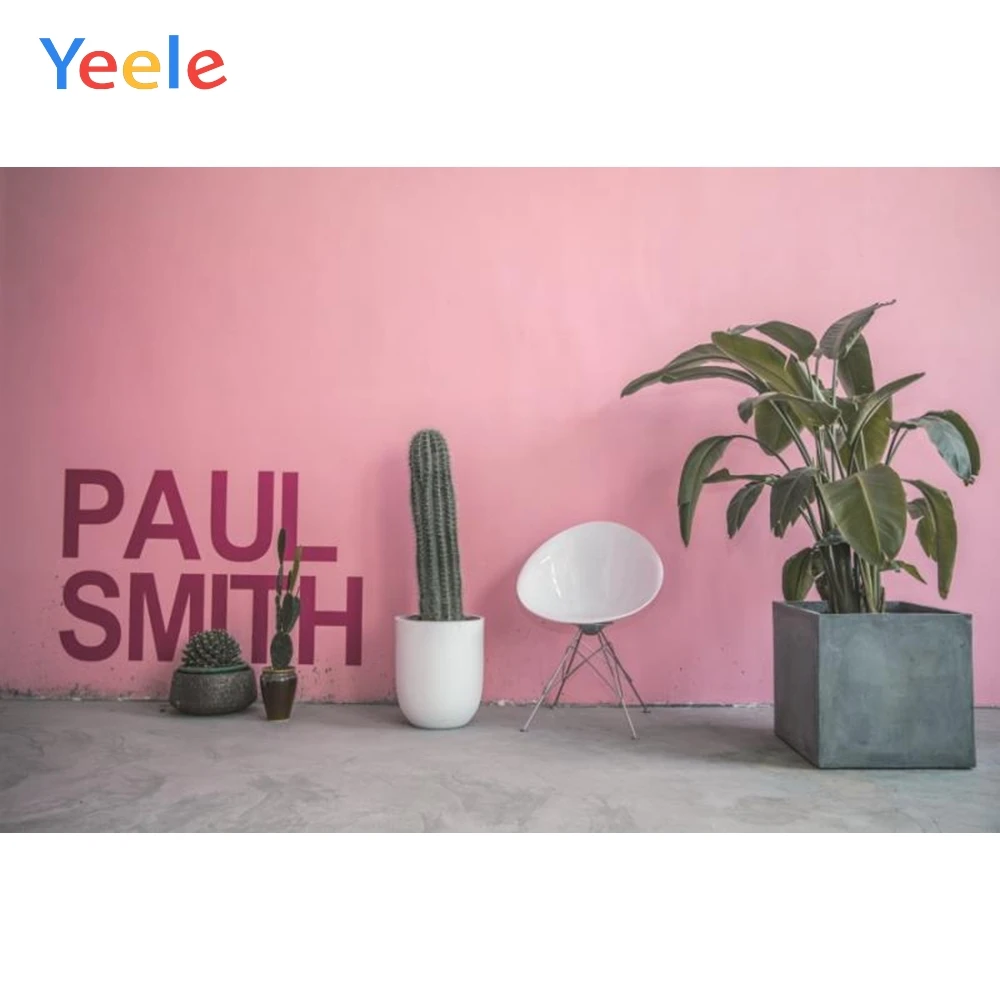 

Yeele Pink Wallpaper Green Plant Bonsai Portrait Photography Backgrounds Customized Photographic Backdrops For Photo Studio