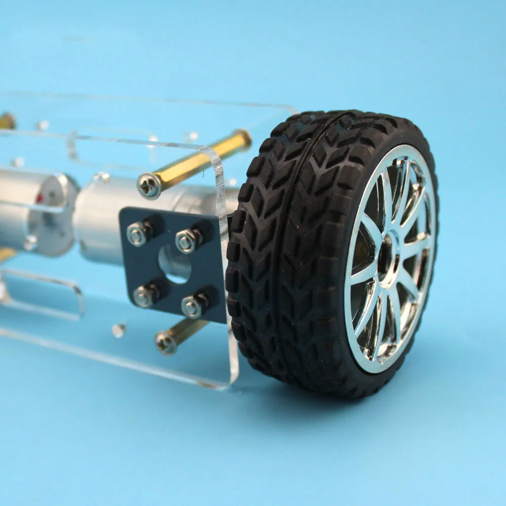 JMT Acrylic Plate Car Chassis Frame Self-balancing Mini Two-drive 2 Wheels 2WD 