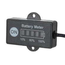 Nero LED Indicatore di Batteria Misuratore di Livello Automobile Gauge 12 V 24 V Per Strumento di Diagnostica Auto