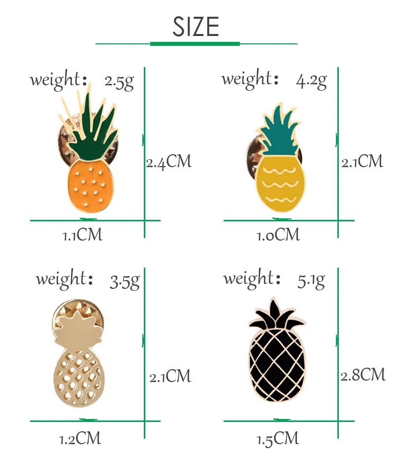 8 стилей, булавки и броши в виде ананаса, значки с фруктами, куртки, мужские аксессуары, Винтажная брошь, подарки для женщин, металлическая эмалированная булавка, модная