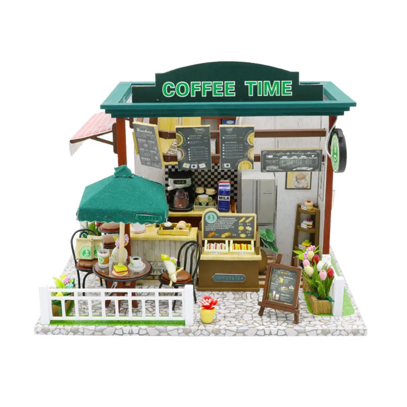 

Diy Wooden House for Dolls Miniature Home DIY Model toys Robotime Miniature Dollhouse Furniture Accessories Toys Home for Kids