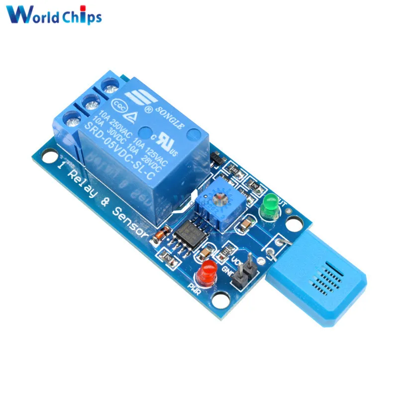 

5V Humidity Switch Sensor Relay Module Sensitive Humidity Controller Humidity Sensor Module HR202 1 Channal Relay Module