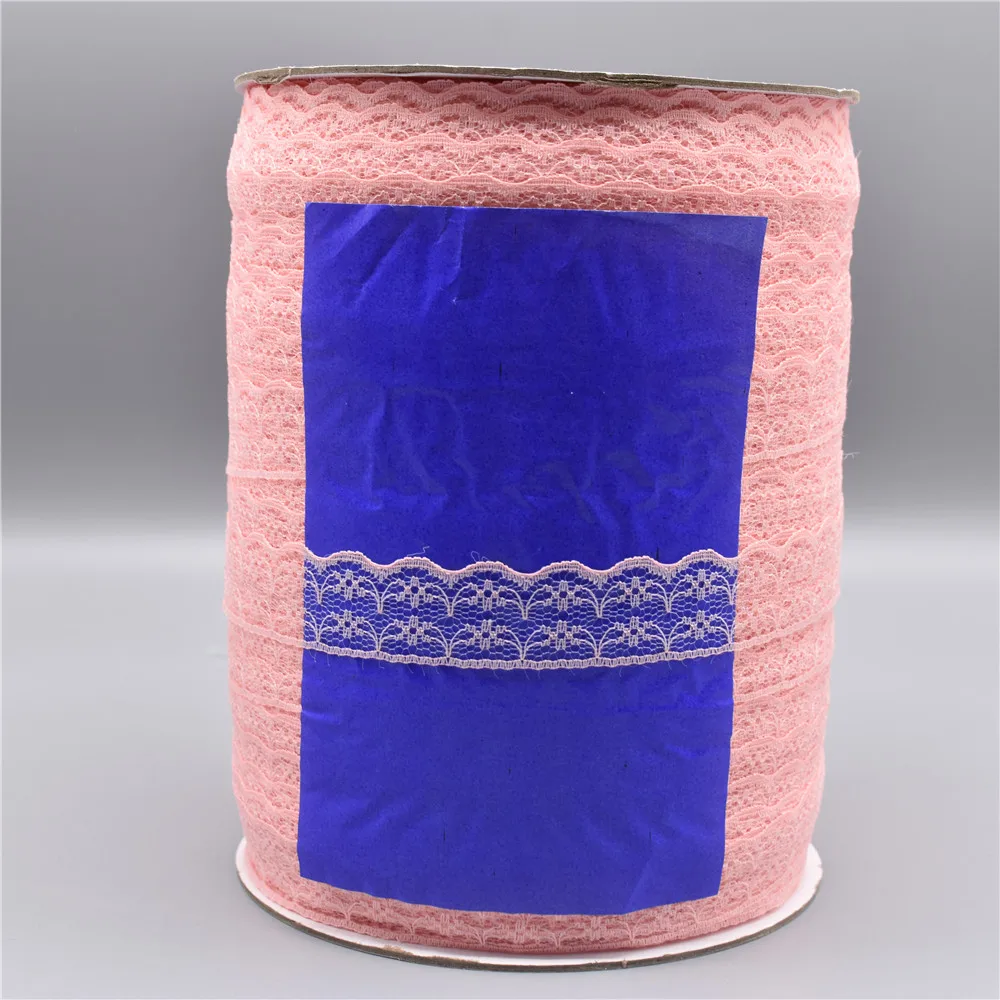 600 ярдов/рулон белой кружевной ленты ширина/22 мм кружевная отделка ткань вышитое шитье украшение африканская кружевная ткань аппликация - Цвет: Shell pink