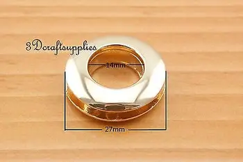 

eyelets metal with washer grommets golden Alloying round 6 pieces 14 mm CK47