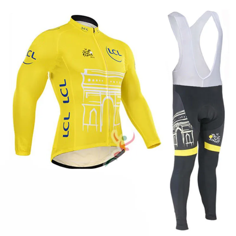 

Tour De France Cycling Set Pro Cycling Jerseys Thin Long Sleeves Ropa Ciclismo Bike MTB Clothing Pants Suit 9D Gel Pad