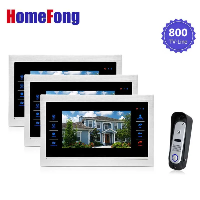 

Homefong 7 Inch TFT Color Video Door Phone Intercom Doorbell Camera System Metal Metal Monitor 800TVl Outdoor Station