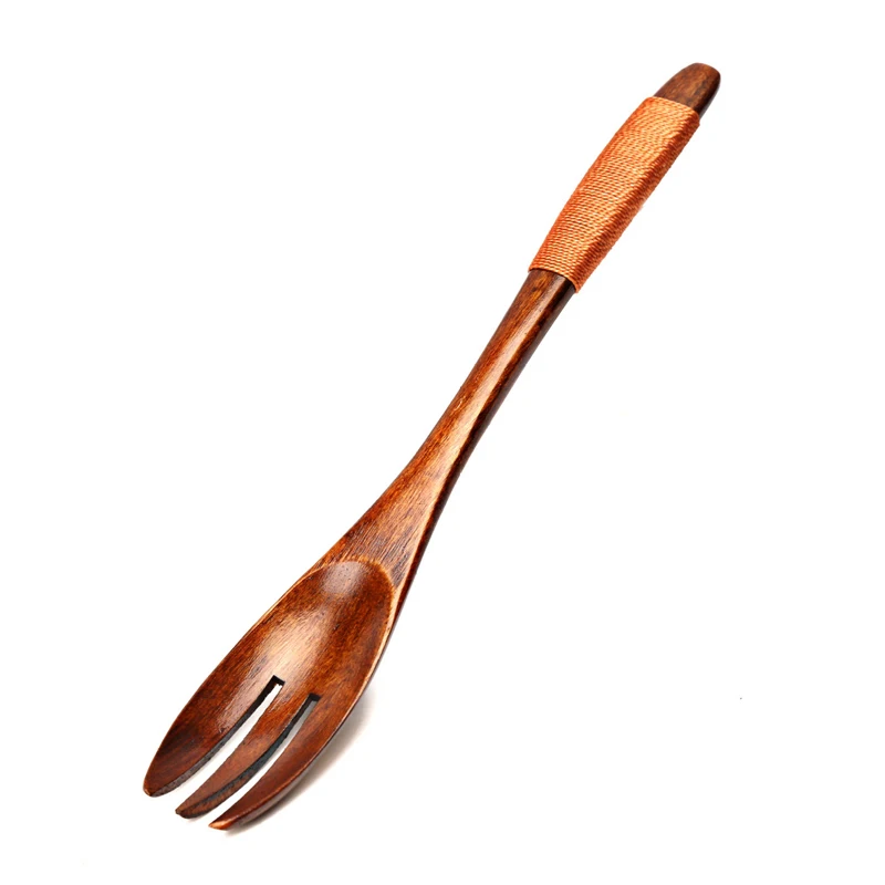 Set of 2pcs Wood Forks Dessert Fruit Salad Cake Fork Japanese Style Wooden Forks Kids Children Tableware Kitchen Accessories (4)