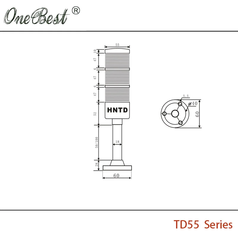Hntd 24v Sinal de Luz de Aviso tipo Haste Semaphores Td55 Brilhante Cores para Máquinas Cnc - Imagem 5