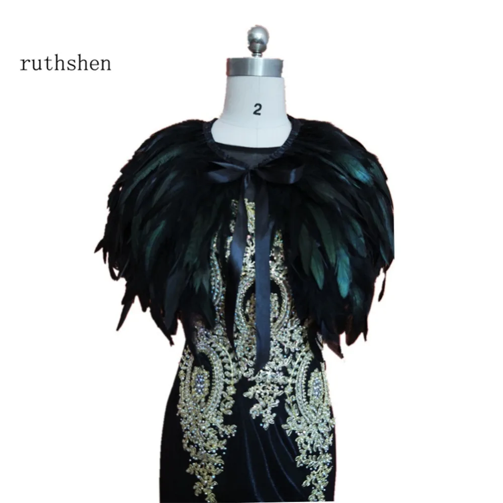 

ruthshen real image Evening Dress Cape Stole Feather Wraps Shrug Bolero Coat Shawl Scarf