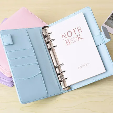 us 25 2 korean fashion leather a5 ring binder spiral notebook 6 binder rings loose leaf a6 leather notebook notepad with rings in notebooks from notebook binder