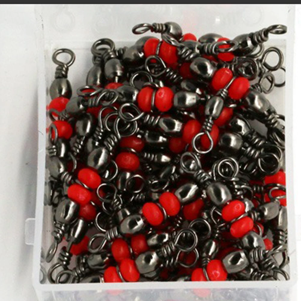

50 Pcs Ring Fishing Connector Tackle Accessory Equipment Fishing Rolling Triple Swivels Bearing Stainless Steel Connector &191