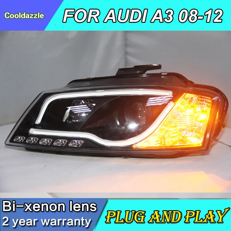 Для AUDI A3 светодиодный фары 2008 2009 2010 2011 2012 год передние с объектив проектора