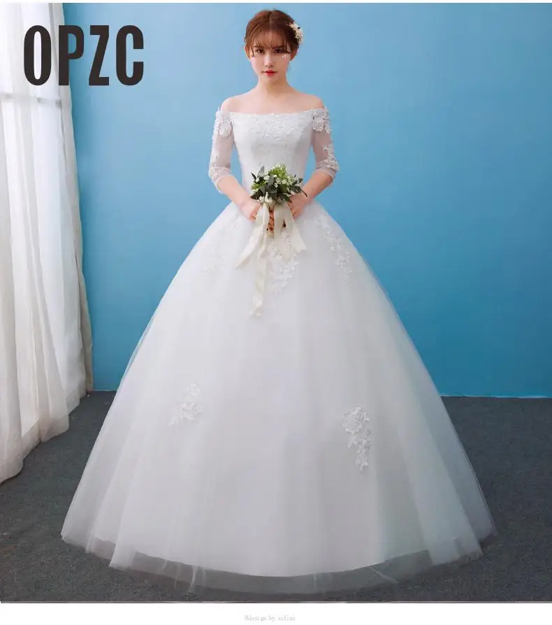 Velnosa Hoa по доступной цене, элегантное платье принцессы для регулировки кружевное платье с рукавом «Три четверти» Свадебные платья с аппликацией Свадебные Платья vestidos de noiva - Цвет: GZ30-B