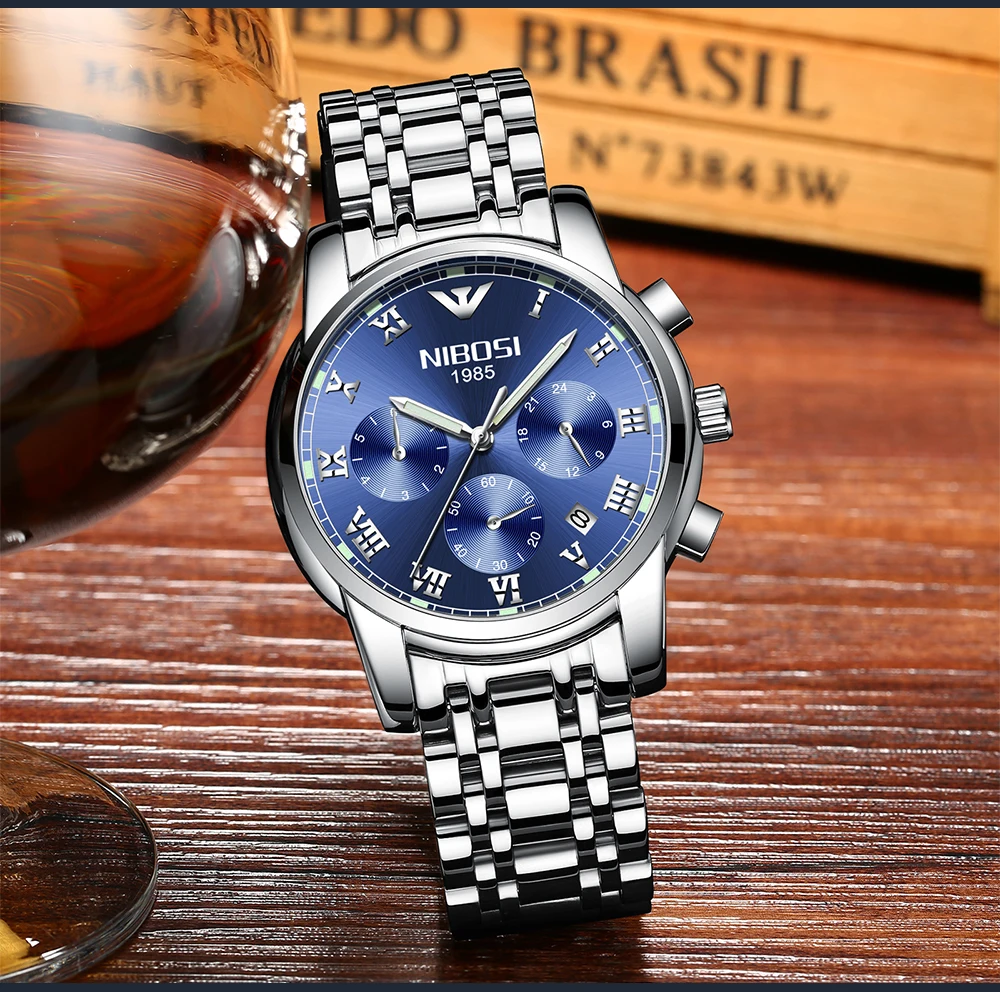 Saat Watch Men Gold Luxury 2017 NIBOSI Full Steel Wrist Watch Brand Dress Mens Watches Blue Uhren Herren Wasserdicht  (7)