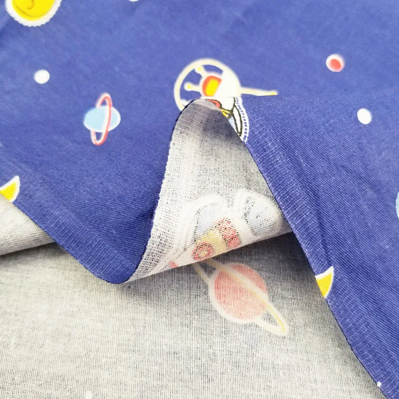 Новая хлопковая саржевая ткань с космическим принтом, ткань для пэчворка, ткань для рукоделия, шитье, стеганное одеяло, материал для малышей и детей