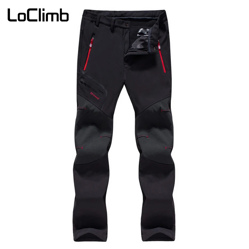 Женские зимние Походные штаны LoClimb 5XL водонепроницаемые флисовые брюки Softshell для