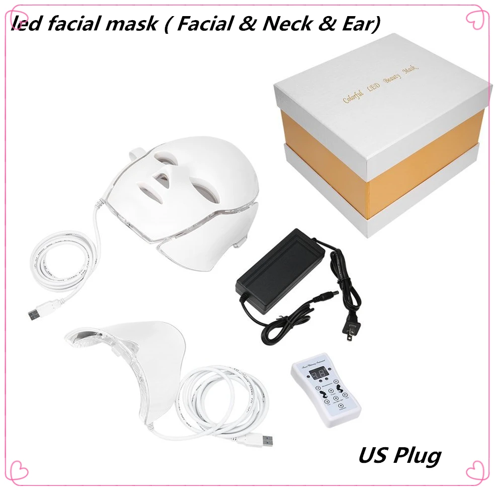 

LED 7 Colors Light Microcurrent Facial Mask Machine Photon Therapy Skin Rejuvenation Facial Neck Mask Whitening Electric Device