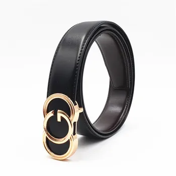 Роскошные дизайнерские ремни для мужчин и женщин высокого качества из натуральной кожи ремень ретро G Пряжка Воловья кожа гладкая пряжка дл...